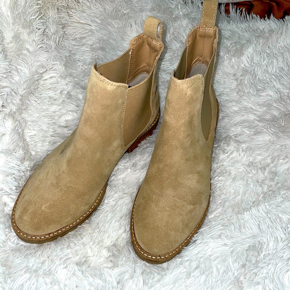 Steve Madden leopold suede tan booties - Picture 1 of 7